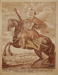 Imre Thokoly (1657-1705), Prins av Transylvania (farget gravering) av German School