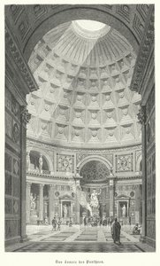 Interiør av Pantheon, Roma (gravering) av German School