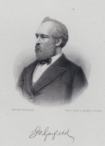 James A Garfield , amerikansk politiker og 20. president i USA (gravering) av German School