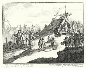 James II av England tilbringer natten 15./16. november 1688 i en fattig fiskerhytte (gravering) av German School