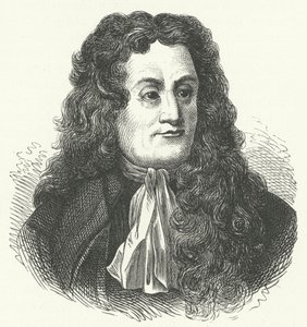 Jean de la Fontaine , fransk fabulist (gravering) av German School