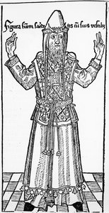 Jødisk yppersteprest, fra Liber Chronicarum av Hartmann Schedel, utgitt i Nürnberg, 1493 av German School