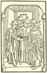 Jøder studerer i en synagoge av German School