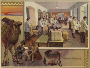 Reklame for brødrene K og S Popov (fargelitografi) av German School