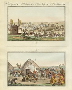 Kalmyks (farget gravering) av German School