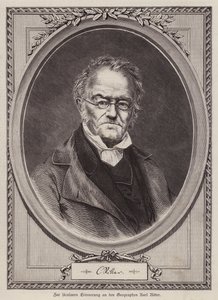 Karl Ritter, tysk geograf og professor ved Universitetet i Berlin (gravering) av German School