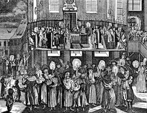 Kiddush Levana av Georg Puschner fra Kirchners jødiske seremoni, 1726 av German School