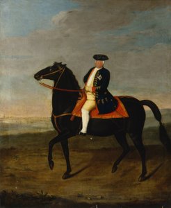 Kong Frederick William I til hest med Potsdam i bakgrunnen, ca. 1735