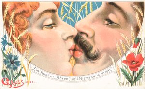 Kyss (fargelitografi) av German School