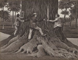 Korner Eiche zu Dallwitz (litho) av German School