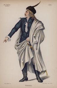 Kosinsky, fra Die Rauber (Røverne) av Friedrich Schiller (farge litho) av German School