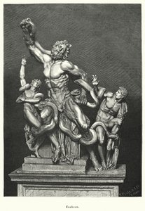 Laocoon og hans sønner , gammel gresk eller romersk skulptur gravd ut i Roma i 1506 (gravering) av German School