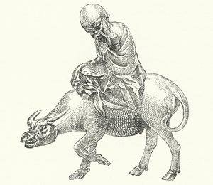 Laozi , gammel kinesisk filosof (gravering) av German School