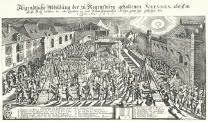 Nedlegging av grunnsteinene til en ny protestantisk kirke i Regensburg av German School