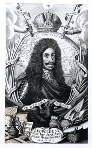 Leopold I (1640-1705), konge av Ungarn og den hellige romerske keiseren, gravert av Philipp Kilian (1628-93) av German School