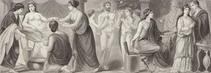 Livet i det gamle Roma. Illustrasjon for Bilder-Atlas (gravering) av German School