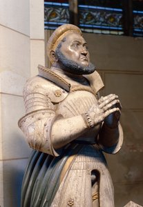 Alabasterstatue i naturlig størrelse av kurfyrsten Fredrik den Vise, ved Slottskirken, Wittenberg, ca. 1529-21 (alabaster)