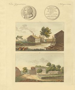 Linnes leiligheter (farget gravering) av German School