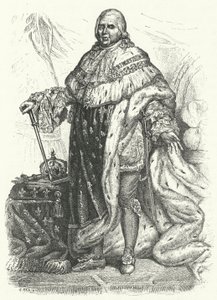 Louis XVIII, konge av Frankrike (gravering) av German School