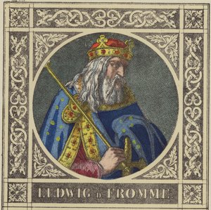 Ludwig D Fromme, 814-840 (farget gravering) av German School
