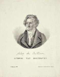 Ludwig van Beethoven (1770-1827) gravert av C.F. Klinkicht av German School