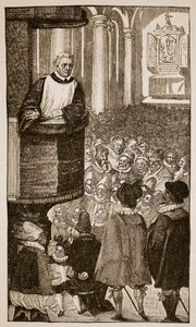 Martin Luther forkynner, ca. 1517 av German School