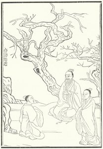 Mencius , gammel kinesisk konfuciansk filosof (gravering) av German School