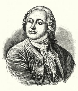 Mikhail Lomonosov , russisk forfatter og vitenskapsmann (gravering) av German School