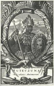 Montezuma II, aztekisk keiser (gravering) av German School
