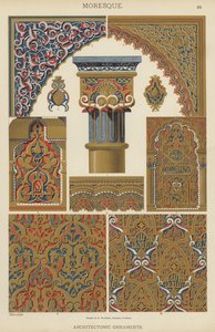 Moresque, arkitektoniske ornamenter (farge litho) av German School