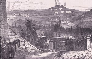 Mount Valerien under beleiringen, Cassells History of the War between France and Germany utgitt av Cassell and Company Limited, ca. 1890 (litho) av German School