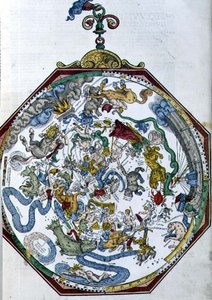 Ms 1517 Posisjonene til stjernebildene i den nordlige himmelen, illustrasjon fra 