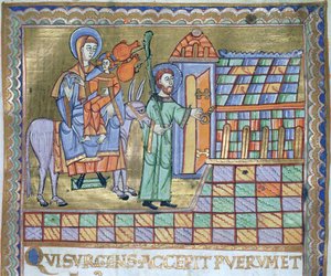 Fru Czart. 1207 IV, fol.6r The Flight into Egypt, fra The Evangeliarium of the Cathedral of Plock, ca. 1075 av German School
