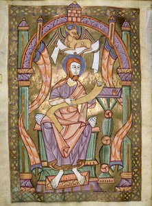 Ms Czart 1207 IV fol CXIXv St. Luke the Evangelist, fra The Evangeliarium of the Cathedral of Plock, ca. 1075 av German School
