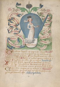 Ms Sloane 2560, f.14 from the Alchemical Treatises, late 15th century (vellum)   1354198   no       norwegian Successfully Translated  Original: View of All Hallows Church, buildings and figures on Bread Street, City of London, 1851 Translat: View of All H av German School