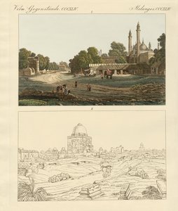 New and Old Delhi (farget gravering) av German School