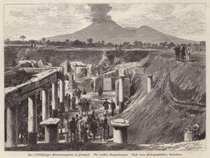 Nye utgravninger i Pompeii, Italia (gravering) av German School