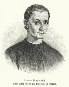 Niccolo Machiavelli , italiensk diplomat, politiker, filosof og forfatter (litho) av German School