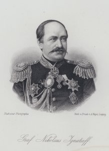Nikolay Ignatyev , russisk statsmann og diplomat (gravering) av German School