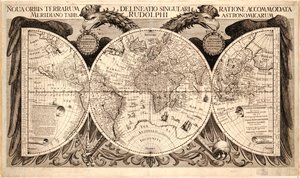 Den nye verden, fra "Rudolfinens bord" av Johannes Kepler, 1627-30 av German School