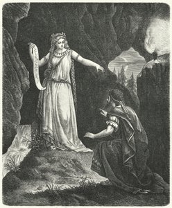 Numa Pompilius med nymfen Egeria (gravering) av German School