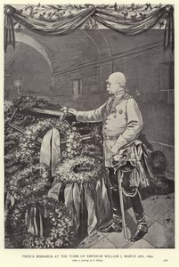 Otto von Bismarck ved graven til keiser William I