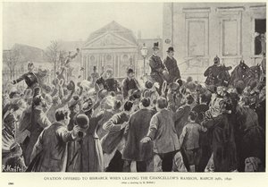 Ovasjon tilbød Otto von Bismarck da han forlot kanslernes herskapshus av German School