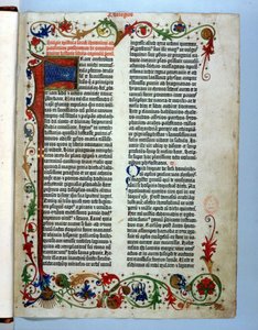Side fra Gutenberg-bibelen, Mainz, ca. 1455 av German School