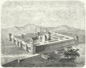 Diokletians palass i Salona, hovedstaden i den romerske provinsen Dalmatia (gravering) av German School