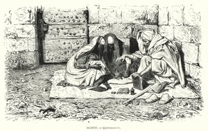 Palm reader, Egypt (litho) av German School