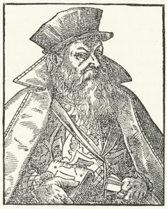 Philipp Nikodemus Frischlin , tysk dramatiker (gravering) av German School