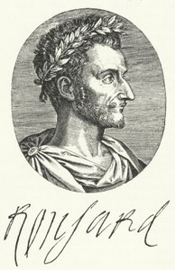 Pierre de Ronsard , fransk poet (gravering) av German School