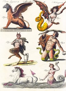 Plate som viser forskjellige mytologiske hybrider, 1830 av German School