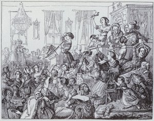 Politisk kvinneklubb (litho) av German School